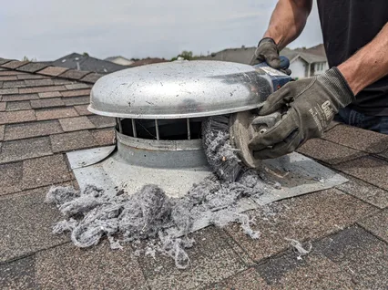 Cleaning Dryer Vent On Roof in Carver